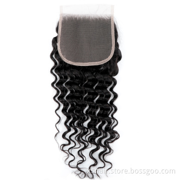 Wholesale 4x4 5x5 6x6 7x7 Swiss Lace Closure 100% Brazilian Human Hair Transparent Lace Closure HD Lace Closure frontal